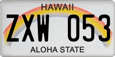 HI license plate ZXW053