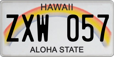 HI license plate ZXW057