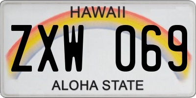 HI license plate ZXW069
