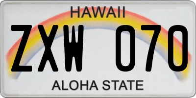 HI license plate ZXW070