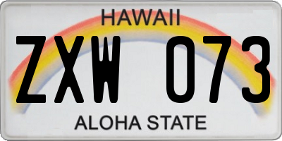 HI license plate ZXW073