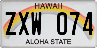 HI license plate ZXW074
