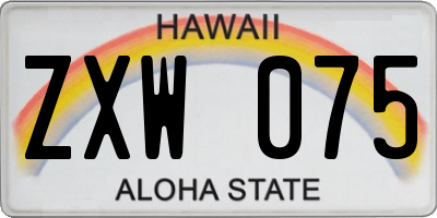 HI license plate ZXW075