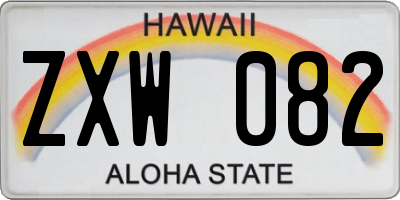 HI license plate ZXW082