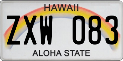 HI license plate ZXW083