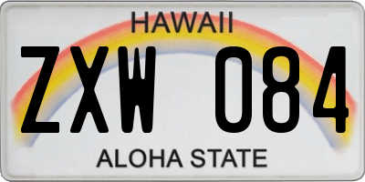 HI license plate ZXW084