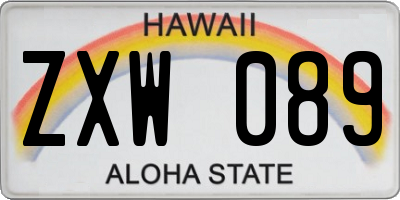 HI license plate ZXW089