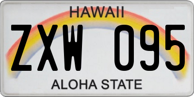HI license plate ZXW095