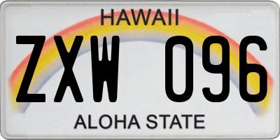 HI license plate ZXW096