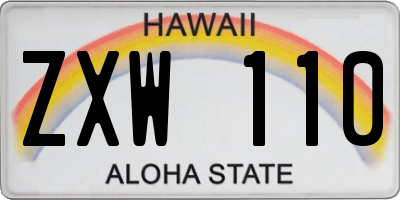HI license plate ZXW110