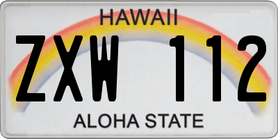 HI license plate ZXW112