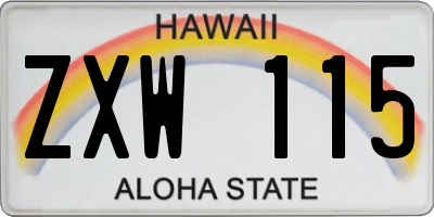 HI license plate ZXW115