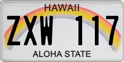 HI license plate ZXW117