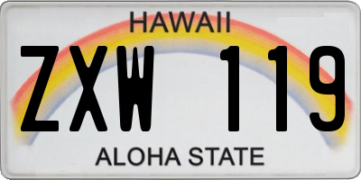 HI license plate ZXW119