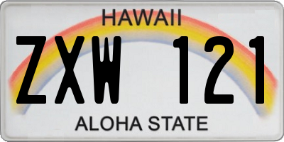 HI license plate ZXW121
