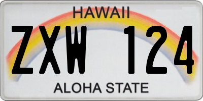 HI license plate ZXW124