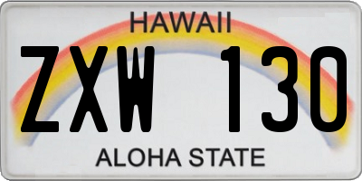 HI license plate ZXW130