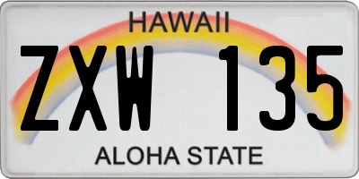 HI license plate ZXW135