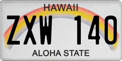 HI license plate ZXW140