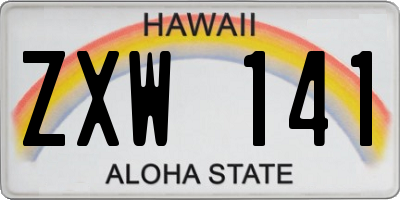 HI license plate ZXW141