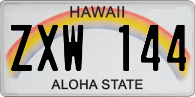 HI license plate ZXW144