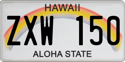 HI license plate ZXW150