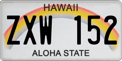 HI license plate ZXW152