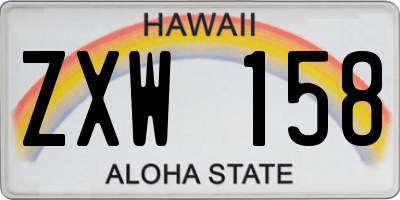 HI license plate ZXW158