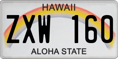 HI license plate ZXW160