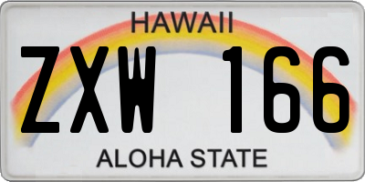 HI license plate ZXW166