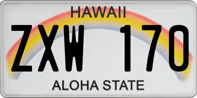 HI license plate ZXW170