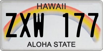 HI license plate ZXW177