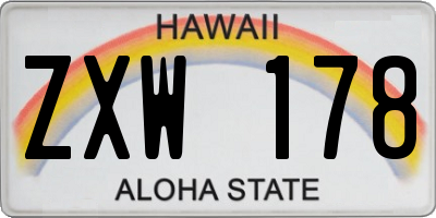 HI license plate ZXW178