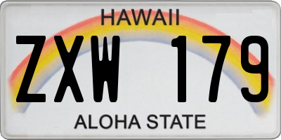 HI license plate ZXW179