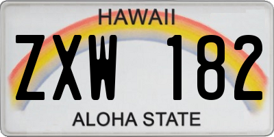 HI license plate ZXW182