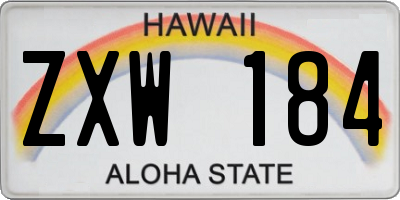 HI license plate ZXW184