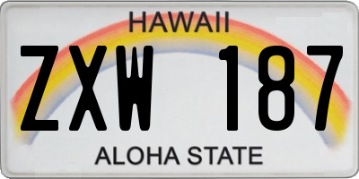 HI license plate ZXW187