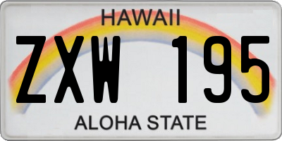 HI license plate ZXW195
