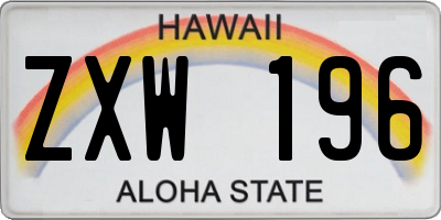 HI license plate ZXW196