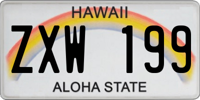 HI license plate ZXW199