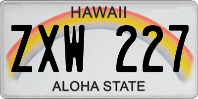 HI license plate ZXW227