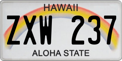 HI license plate ZXW237