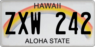 HI license plate ZXW242