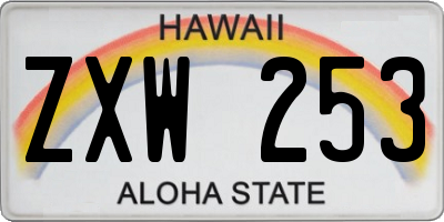 HI license plate ZXW253