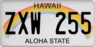 HI license plate ZXW255