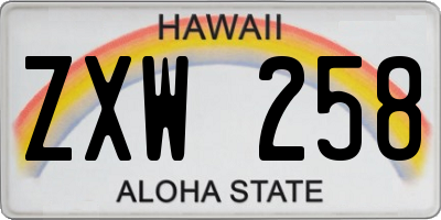 HI license plate ZXW258