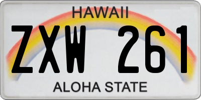 HI license plate ZXW261