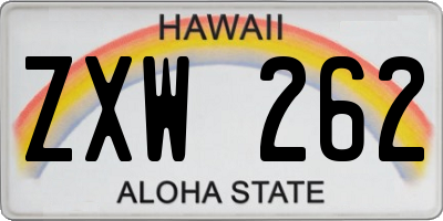 HI license plate ZXW262