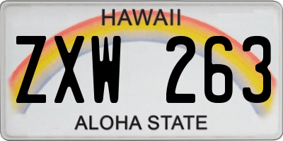 HI license plate ZXW263