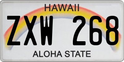 HI license plate ZXW268